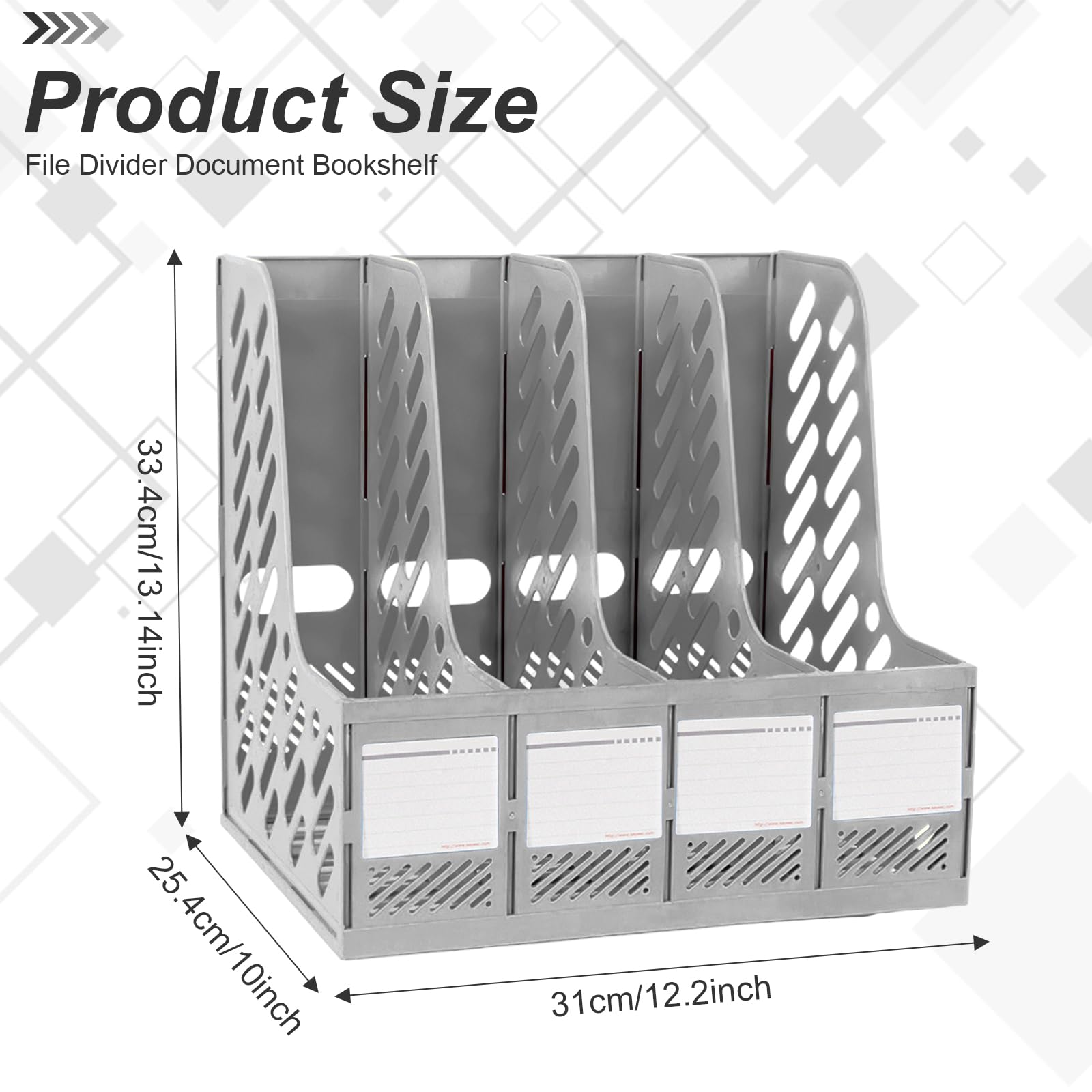 Elezeal Plastic A4 Magazine Holder, Sturdy File Organiser Desktop - Image 3