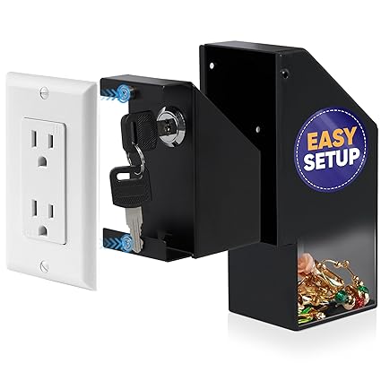 Hidden Wall Safe Outlet with Key Lock, Electric Socket Safe, Covert Wall Safe, Diversion Outlet Safe, Outlet Hidden Safe, Secret Compartment, Secret Outlet Box for Hiding Money Jewellery