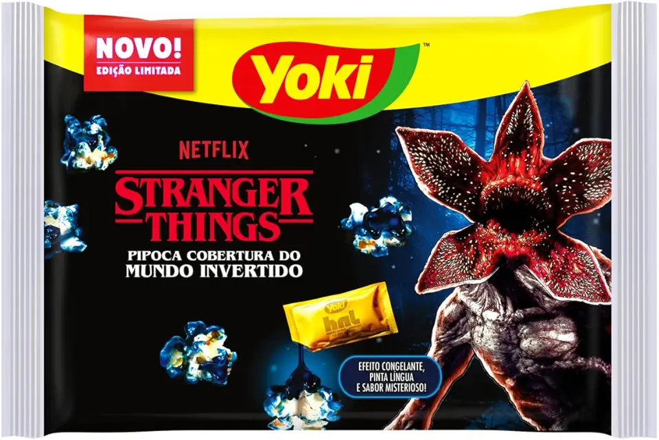 Yoki Pipoca para Micro-Ondas Cobertura do Mundo Invertido Stranger Things Pacote 140g