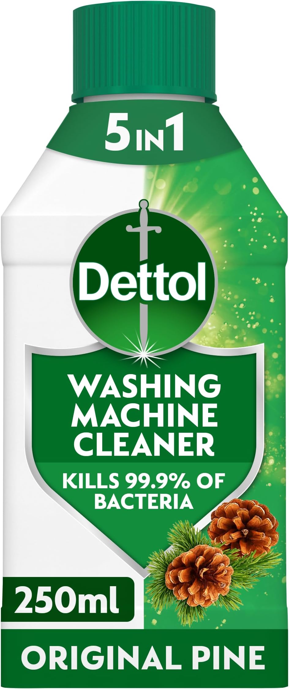 Washing Machine Cleaner, Pine Scent, 250ml, Antibacterial, Removes Bacteria, Bad Odours, Limescale and Hidden Dirt, Lasting Freshness, Kills 99.9 Percent of Bacteria