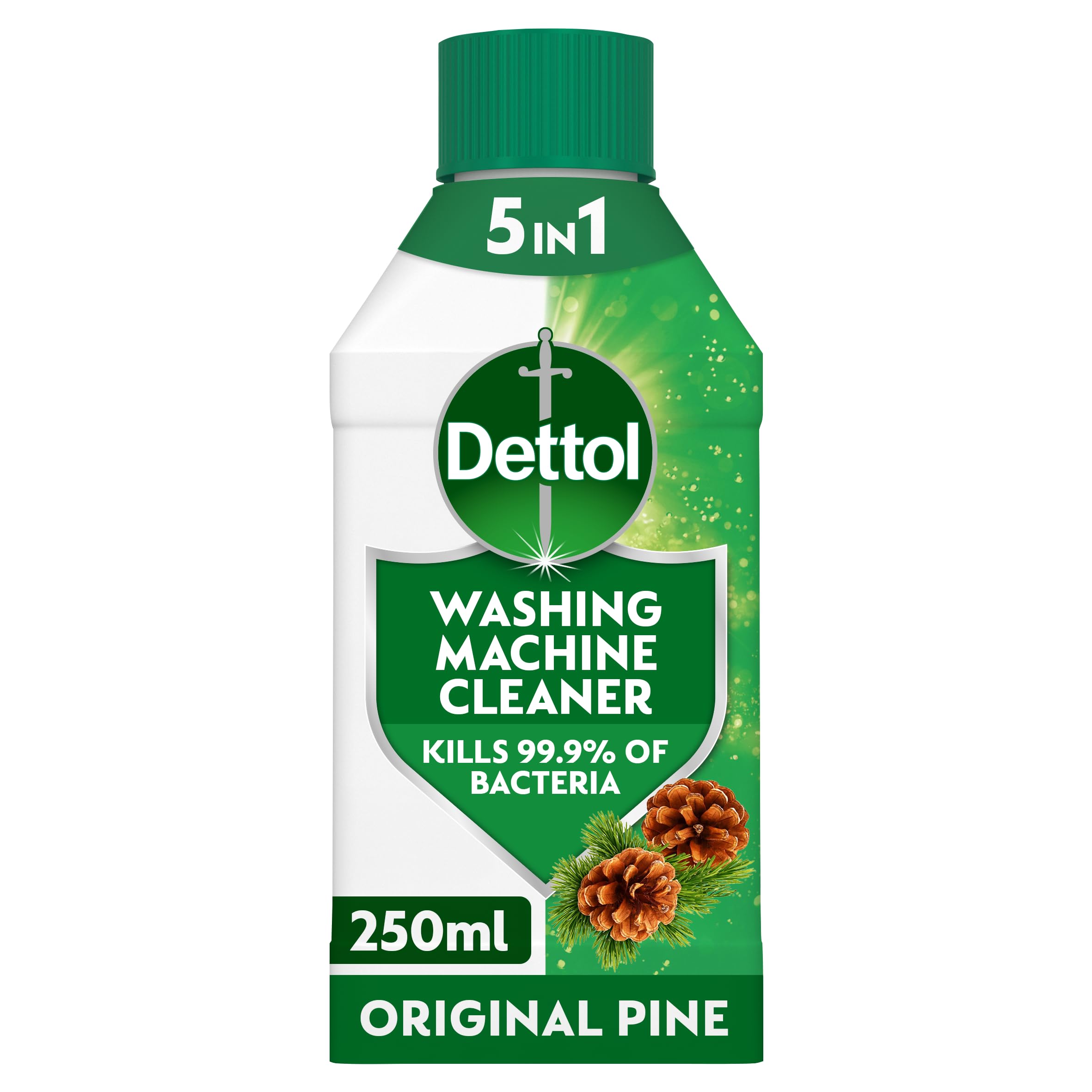 Washing Machine Cleaner, Pine Scent, 250ml, Antibacterial, Removes Bacteria, Bad Odours, Limescale and Hidden Dirt, Lasting Freshness, Kills 99.9 Percent of Bacteria