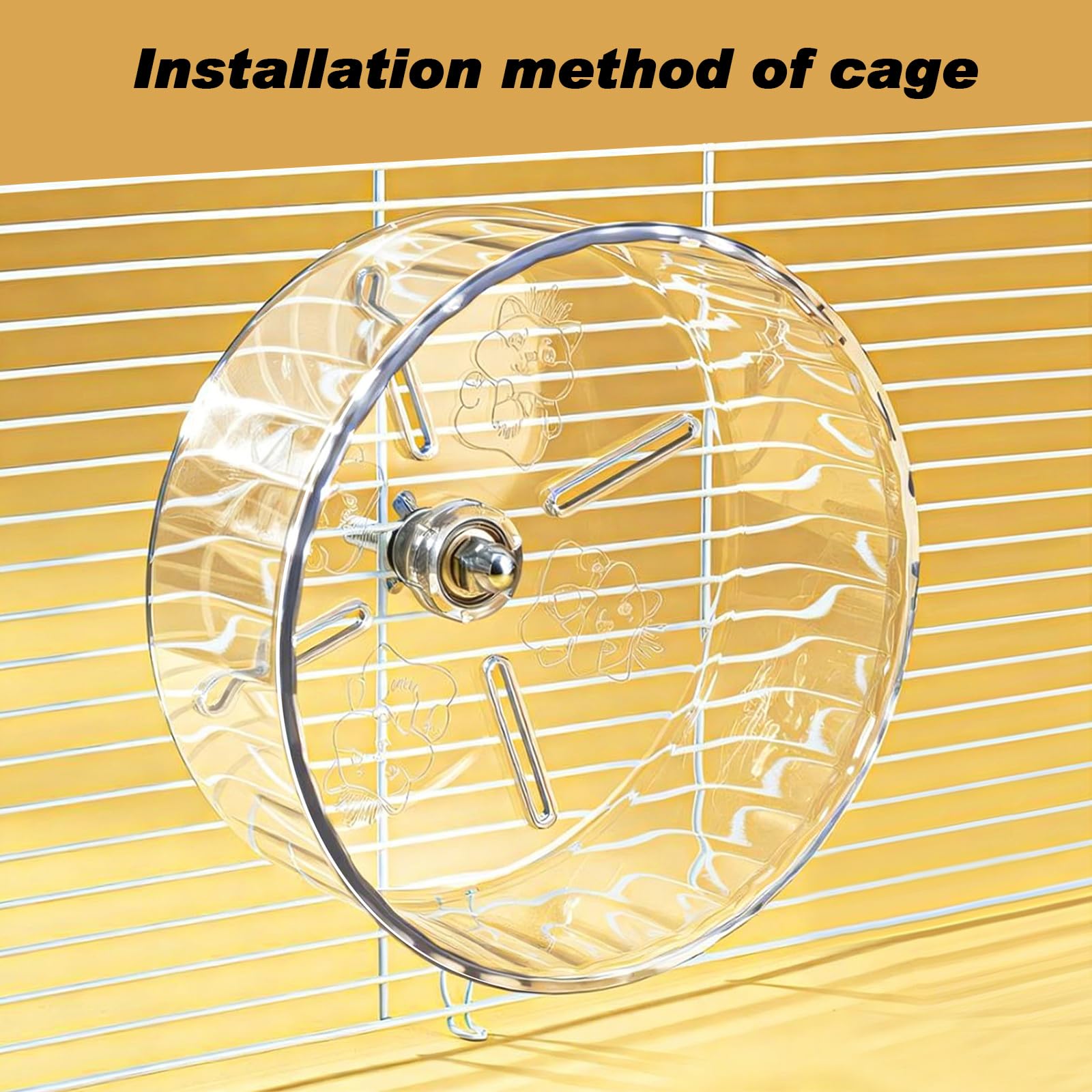 Hamster Exercise Wheel,Super-Silent Small Animals Exercise Wheels,Quiet Hamster Running Wheels with Adjustable Stand for Hamsters,Gerbils,Rats,Other Small Pets(Transparent, 7 inch) - image 5