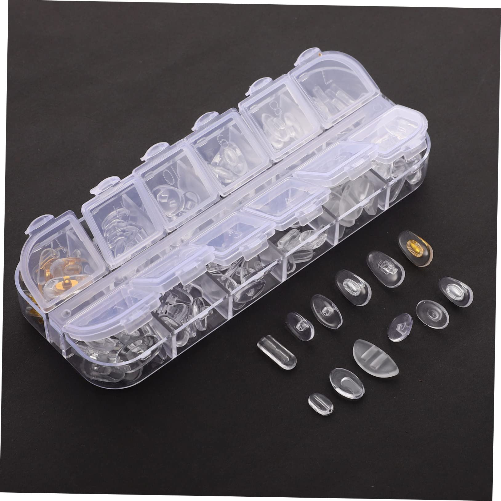 Healvian 5sets Naselli Silicone Per Occhiali Cuscinetti Regolabili Antiscivolo Per Comfort e Stabilità Per Riparazioni Ottiche e Sole