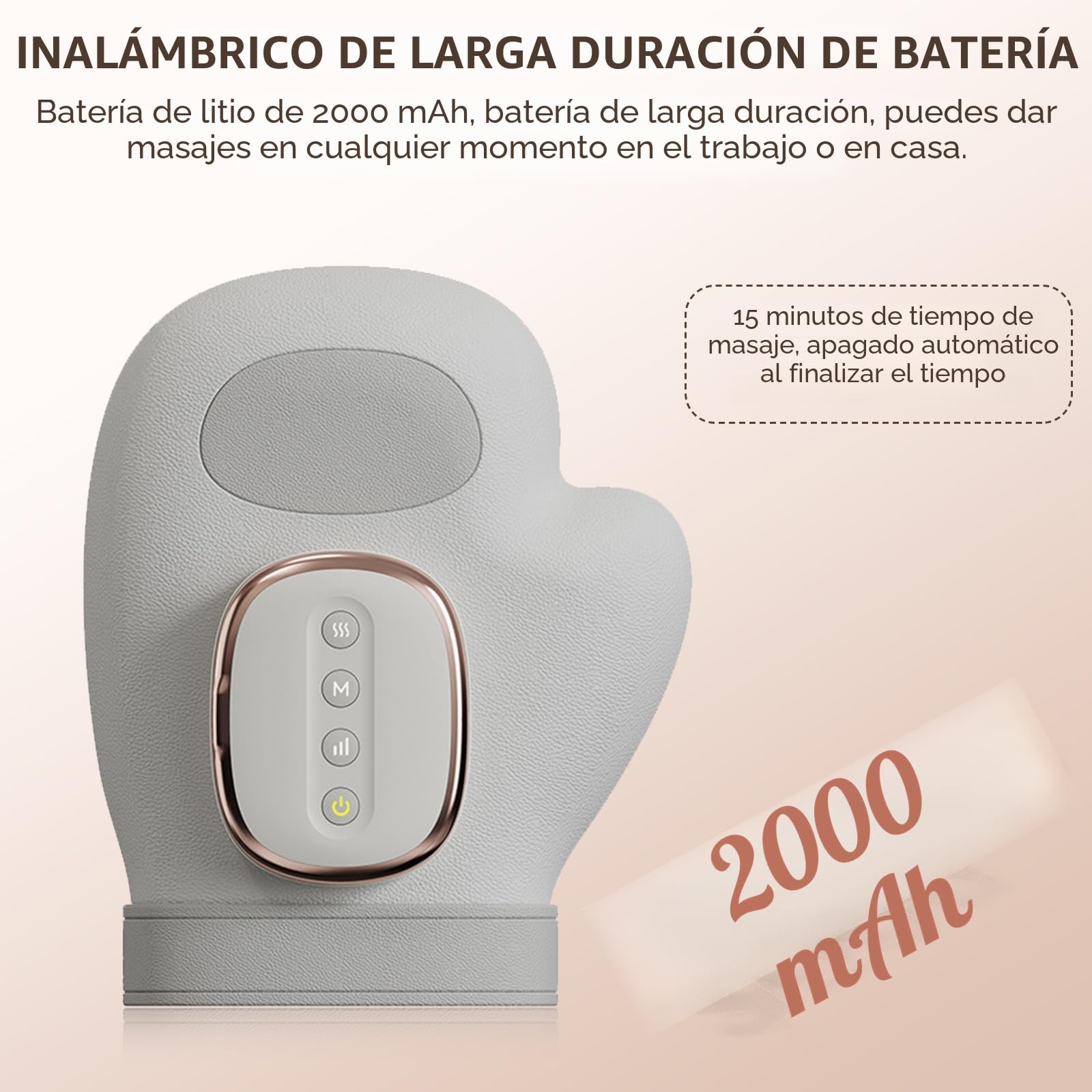Masajeador de manos inalámbrico, masajeador eléctrico de mano | Masajeador de Manos Eléctrico, 3 Modos 5 niveles ajustables, Regalo para Hombres y Mujeres