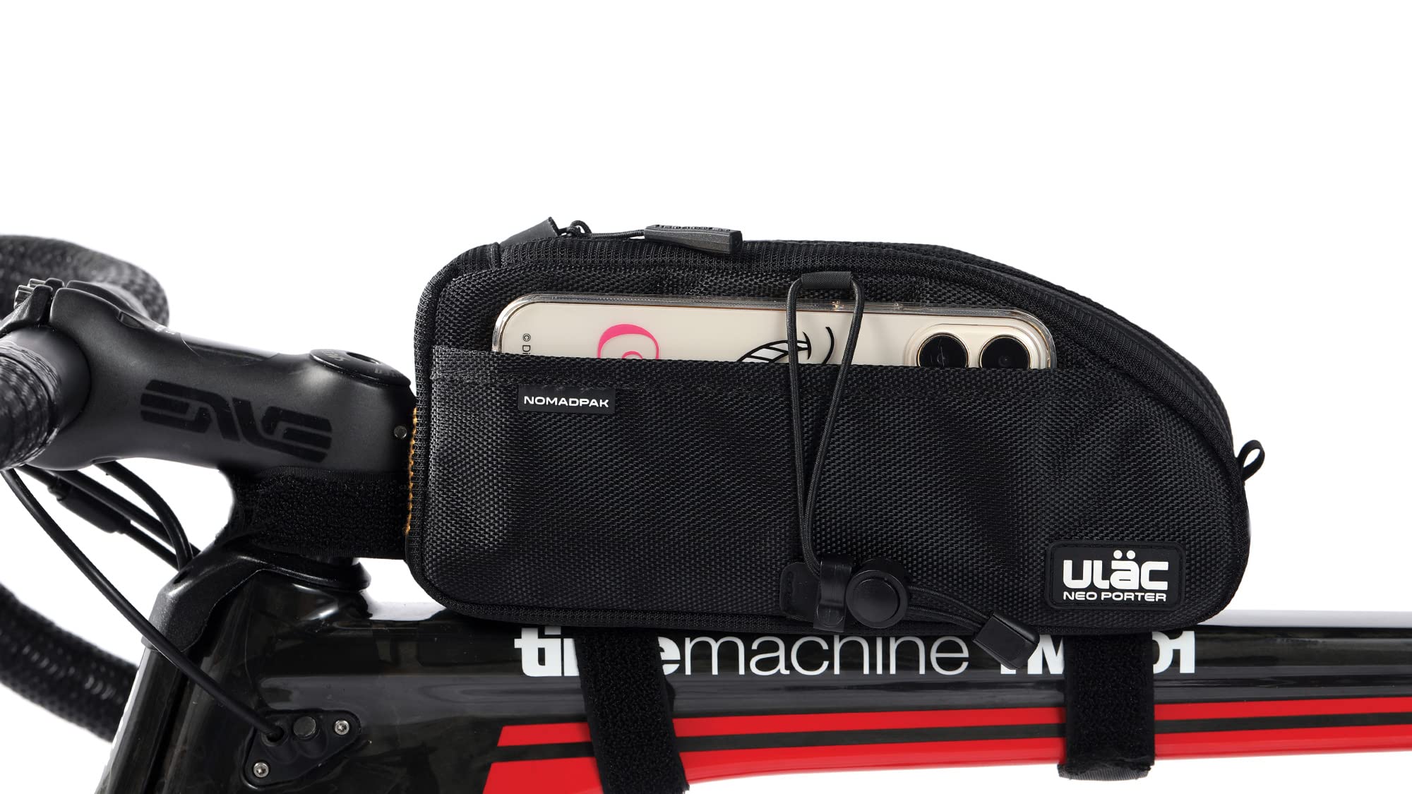 ULAC Borsa Telaio Bici Accessori - Borsa Bici Telaio Impermeabile 1,2L Portaoggetti Complementi Bici Borsa Telaio MTB Fissaggio Tubo Superiore 18x9x5,5 cm per Attrezzi Ciclismo