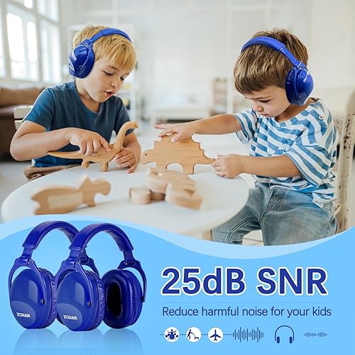 Miniatura 3 de ZOHAN Paquete de 2 protectores auditivos para niños, auriculares con cancelación de ruido para conciertos, camiones monstruos, fuegos artificiales