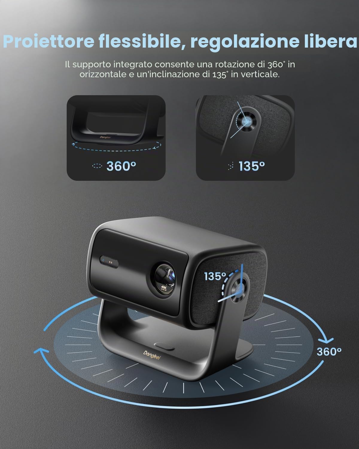 Dangbei MP1 MAX Beamer 4K Home Cine con 3100 lúmenes ISO, 300" Blu-ray 3D, HDR10+, Google TV con Netflix oficial y Dolby Audio DTS:X, HDR10+, Proyector de vídeo inteligente con WiFi y Bluetooth