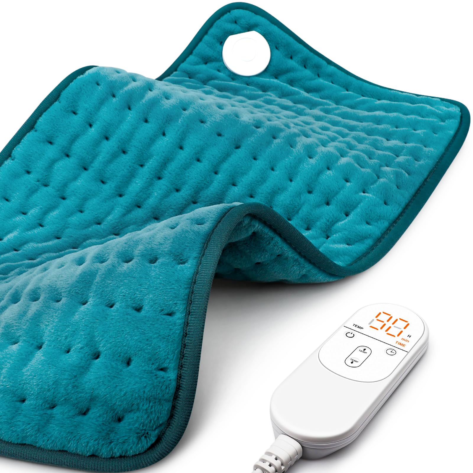 Heating Pad for Back &amp; Period Cramps, Fathers Day Dad Gifts, Birthday Gifts for Women Mom, Electric Heating Pads for Abdomen/Waist/Shoulder, 12" x 24", 6 Heat Settings, 4 Auto-Off, Teal Green