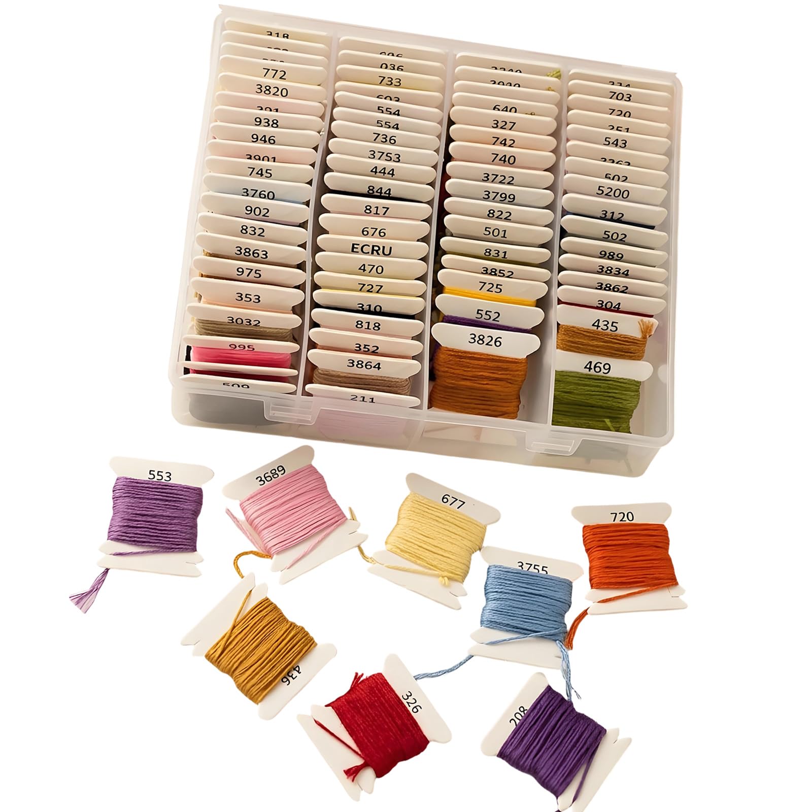 Tsophreniq 80 Color Embroidery Floss 4.37Yard Each Polyester Sewing Thread with Organiser Box for Hand Stitching and Needlework Portable Sewing Thread Storage Case