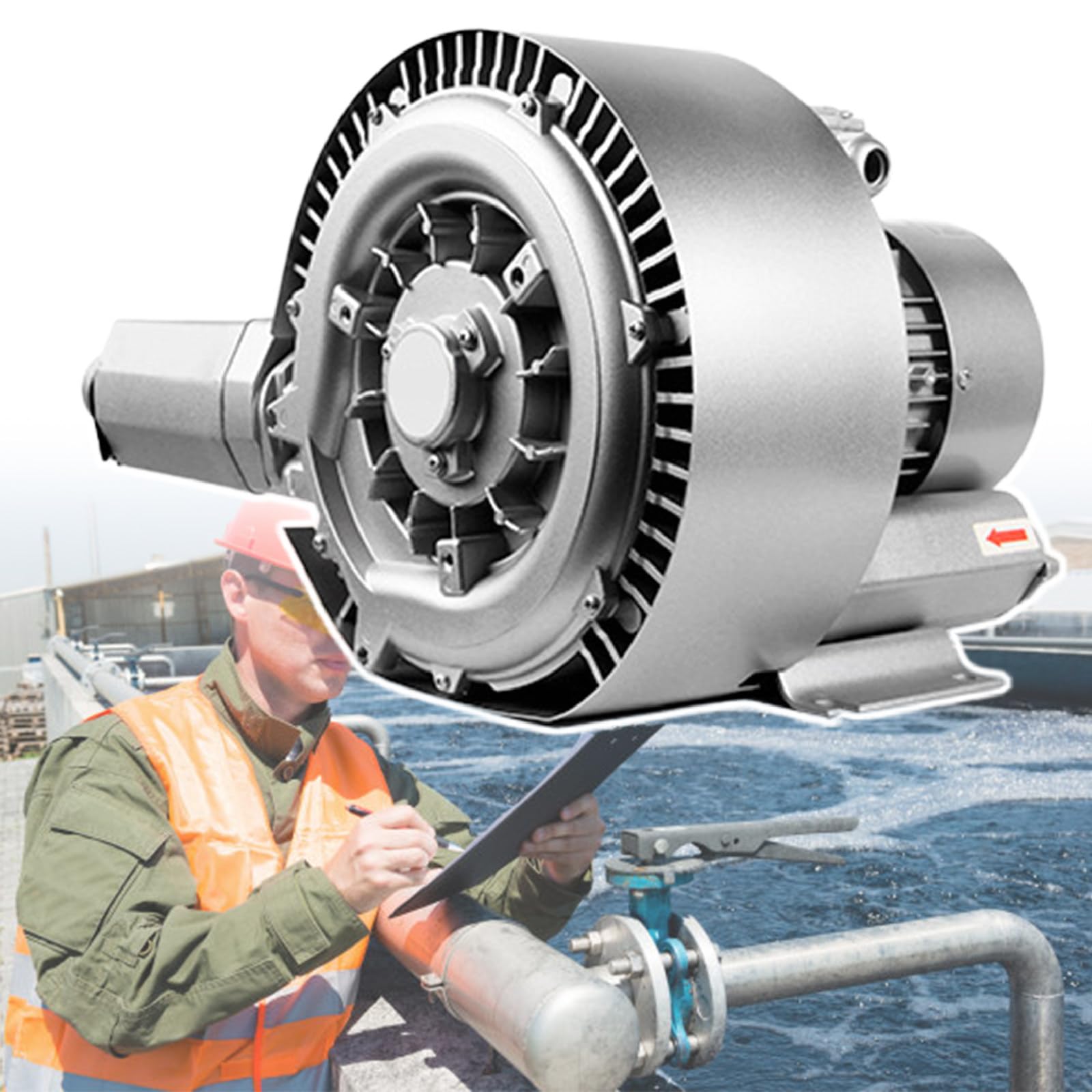 Sprężarka Regeneracyjna 700/850/1300W 220/380V, Pompa Próżniowa do Przemysłowego Dmuchania Powietrza, Pompa Próżniowa do Dmuchania lub Zassania Powietrza 850W