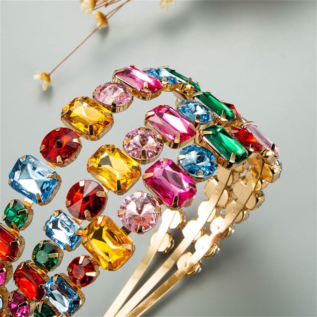 Personalized Metal Triple Row Glitter Diamond Hair Bands Prom Bridal Crimp