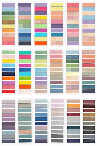 ELII 3600pcs Book Tabs,Writable Translucent Tabs for Annotating Books,Transparent Sticky Notes Page Markers for Notebooks, Writable and Repositionable Book Flags Strip Index Tabs