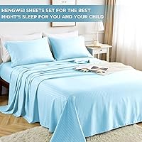 Vista 115 de HENGWEITEXT 18 Inch Cal King Sheets Deep Pocket,4 Piece Sheet Set Breathable and Cooling,Microfiber Sheet Set Deep Pocket,Wrinkle Free Shrinkage &