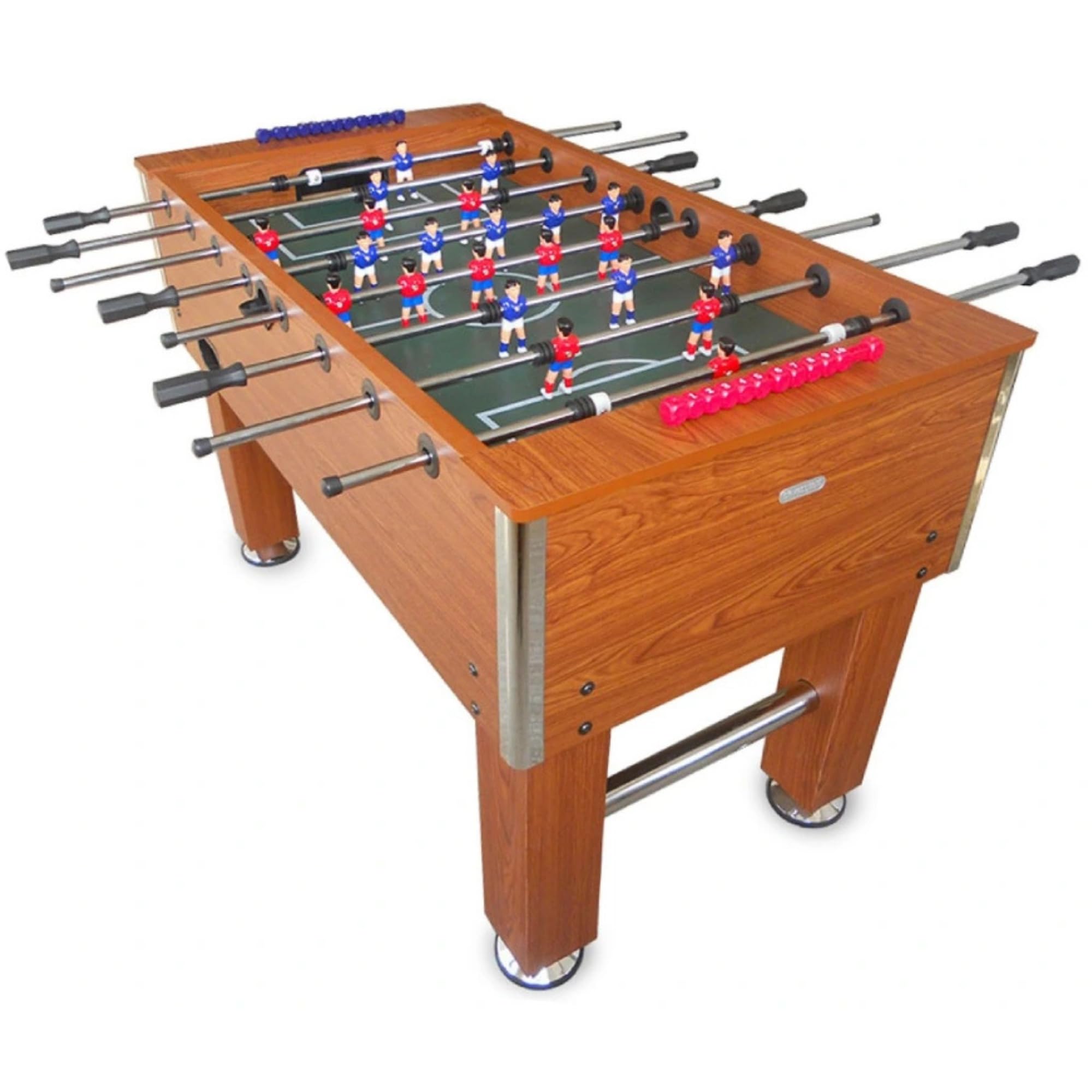 DEVESSPORT Futbolín Salón Semi Profesional Marrón | para Adultos con Jugadores de Piernas Separadas | Futbolín Elegante para Disfrutar con Toda La Familia