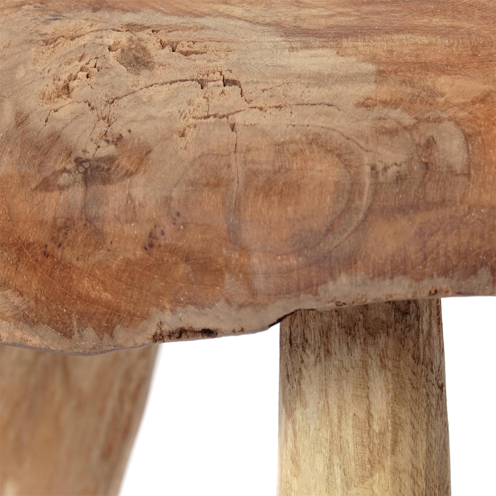 tabouret Klara en Bois Acajou | 28 cm, Petit Melk, Appui Rond pour Fleurs et Plantes, Bois Naturel