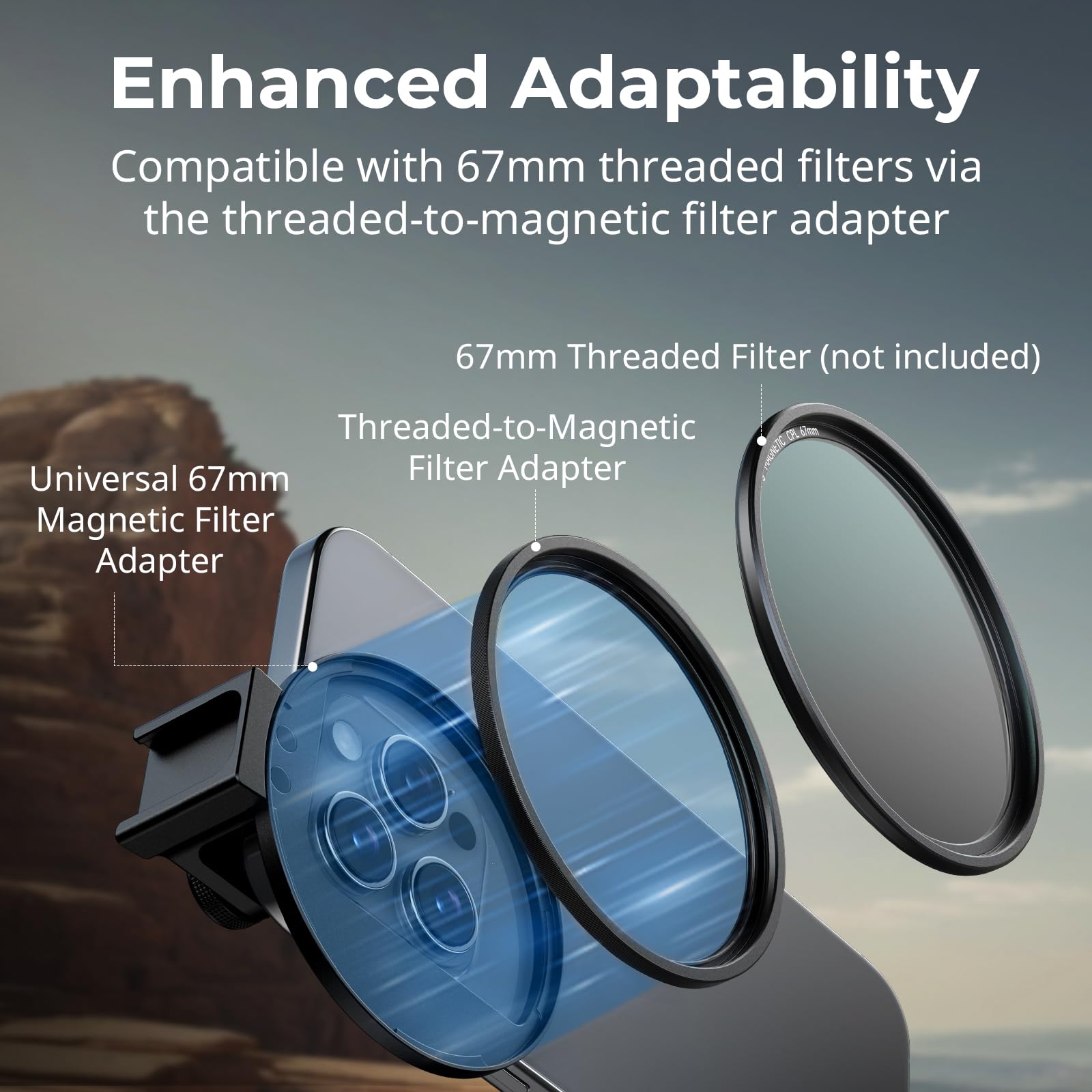 SMALLRIG Adattatore universale per filtro magnetico 67 mm 5171