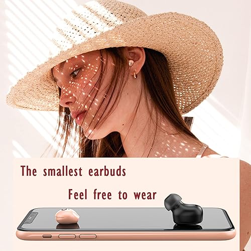 Miniatura 2 de Xmenha Auriculares ocultos invisibles color beige, pequeños para el trabajo, inalámbricos, Bluetooth, micro pequeños, para orejas pequeñas,