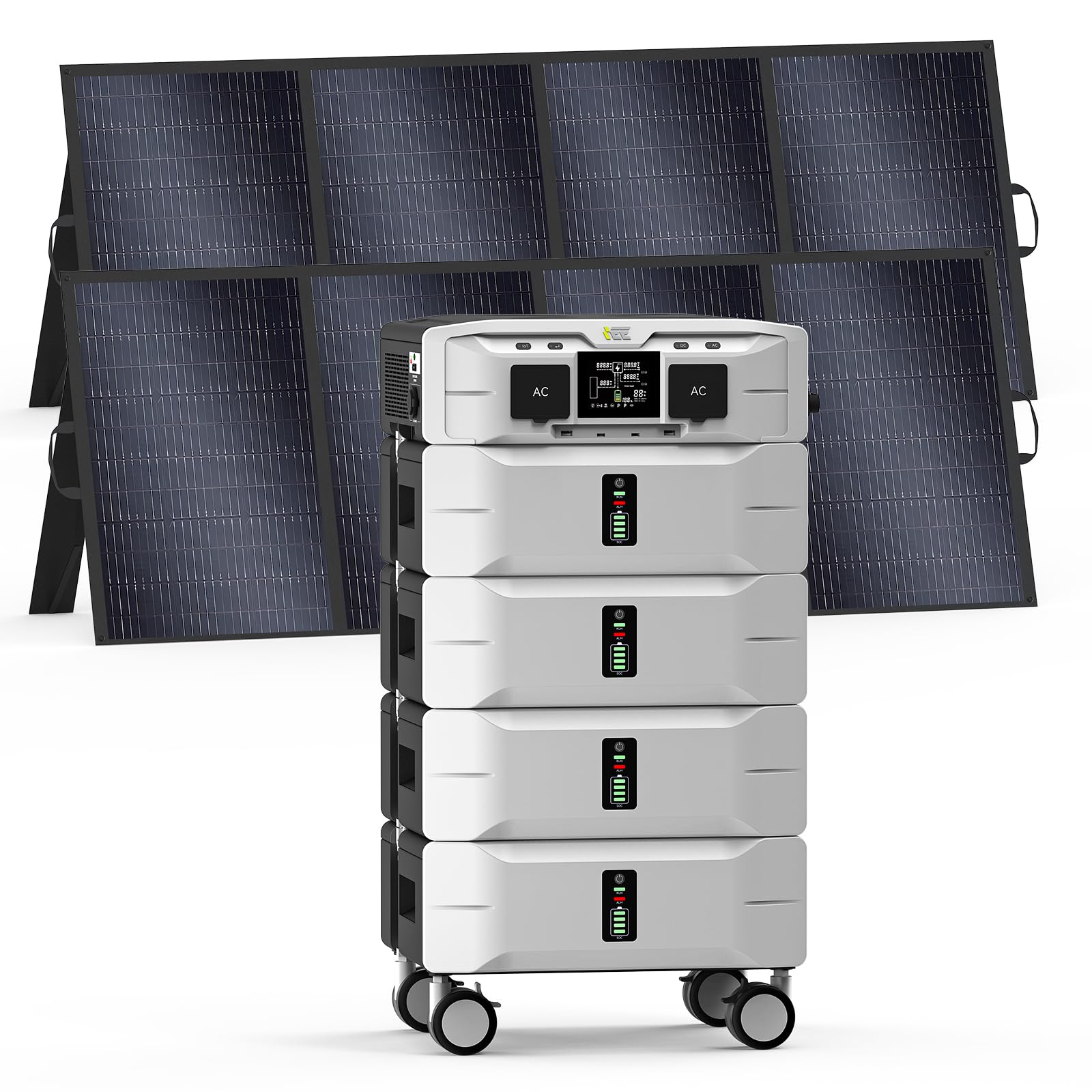 IEE SP5000 Solar Generator 5000W 10 24kWh Power Station with 2x400W Solar Panels 5 AC Outlets 9000W Surge