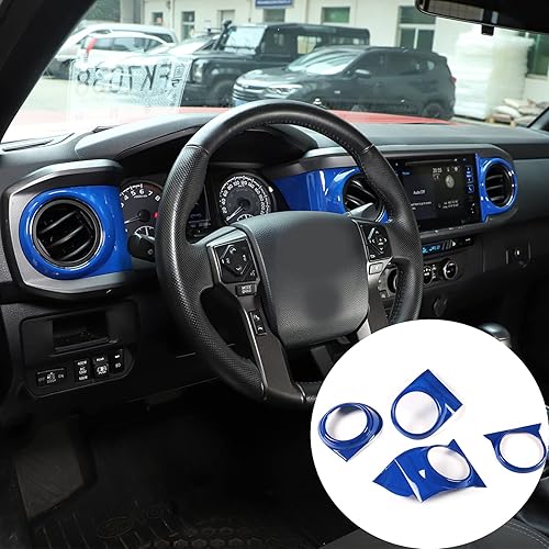 Miniatura 1 de 4 piezas de ABS para consola central interior de aire acondicionado anillos de ventilación cubierta de marco, accesorios de coche para Toyota Tacoma