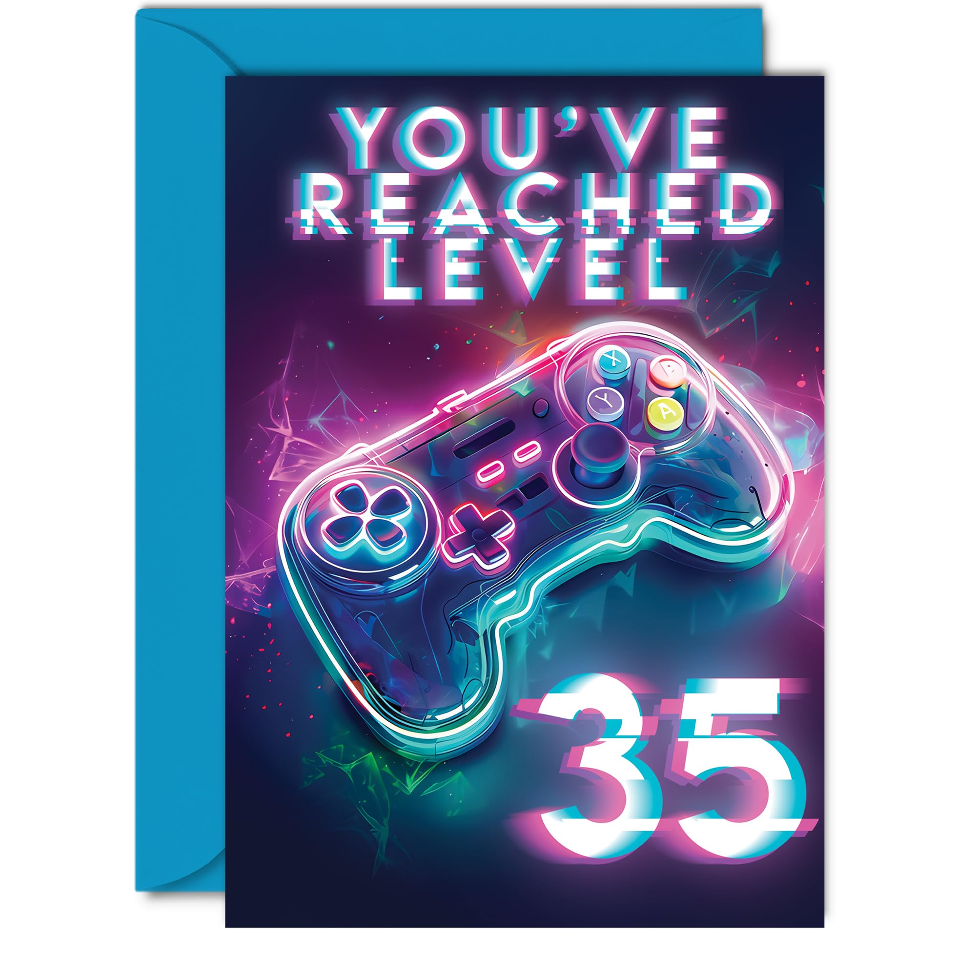 35th Gamer Birthday Cards for Women and Men, You've Reached Level 35