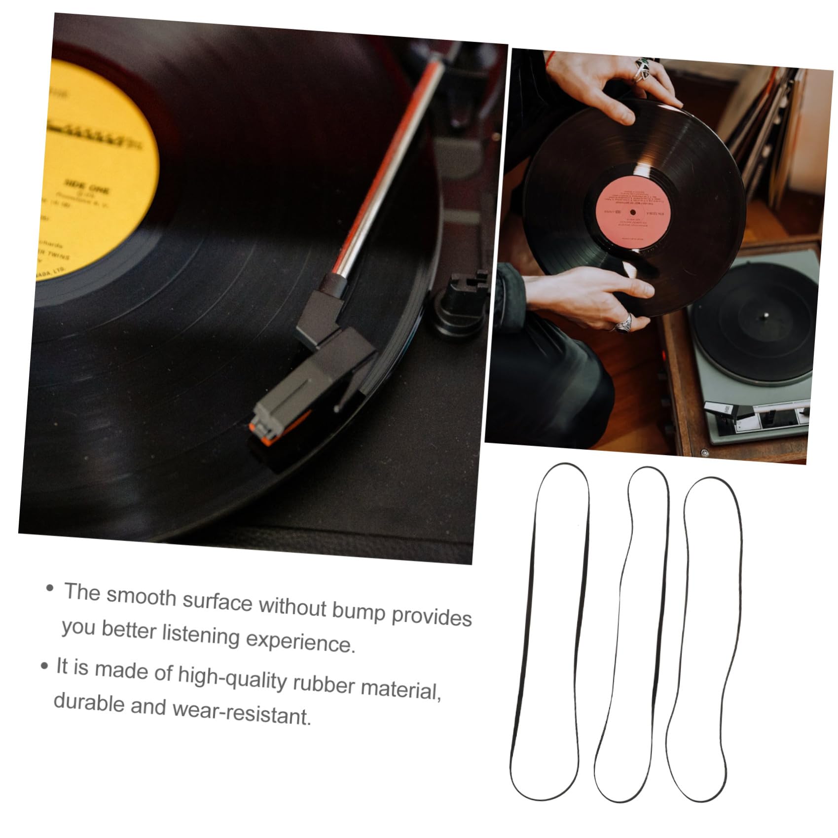 OSALADI 15pièces Courroies De Remplacement Caoutchouc Pour Tourne-disques De Flexible Et Résistant Pour Platines Vinyles Et Phonographes