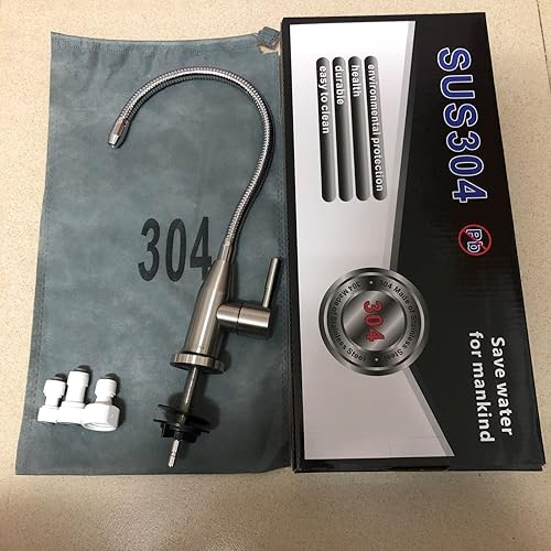 Miniatura 5 de Grifo de agua potable de acero inoxidable SUS304 2023 con cuello de cisne flexible, grifo de filtro de agua de cocina sin plomo que se adapta a la