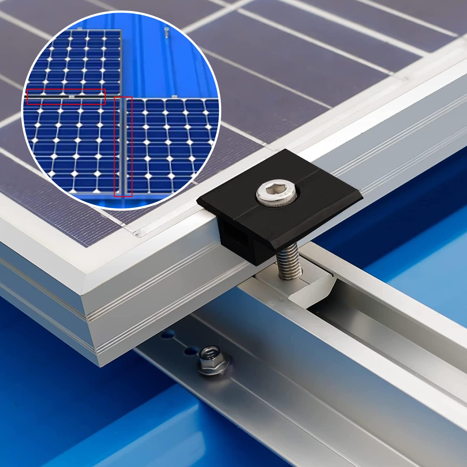 Solarmodule Klemmen PV Befestigung Endklemme Mittelklemmen Halterung 30 35 40mm 404353334759