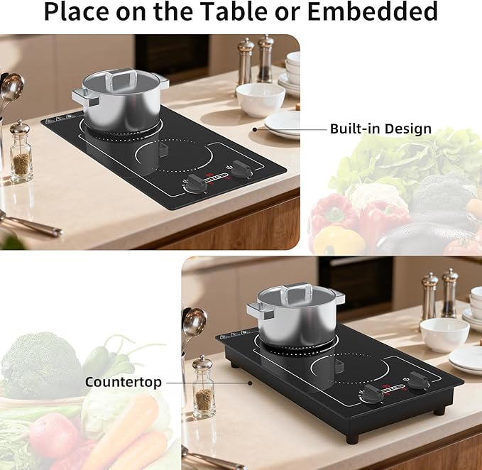 Estufa Eléctrica 2 Puestos 110V Portátil con Pantalla Táctil miniatura 4