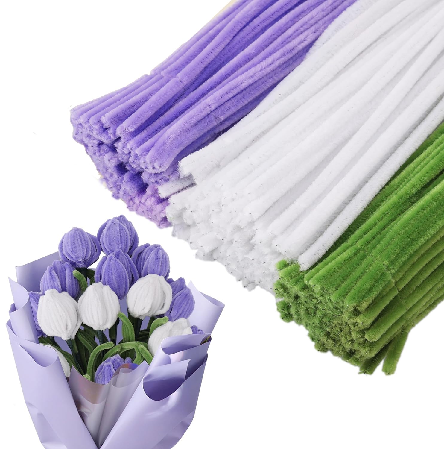 Chenille Pipe Cleaners - 150 Pcs DIY Craft Supplies -12
