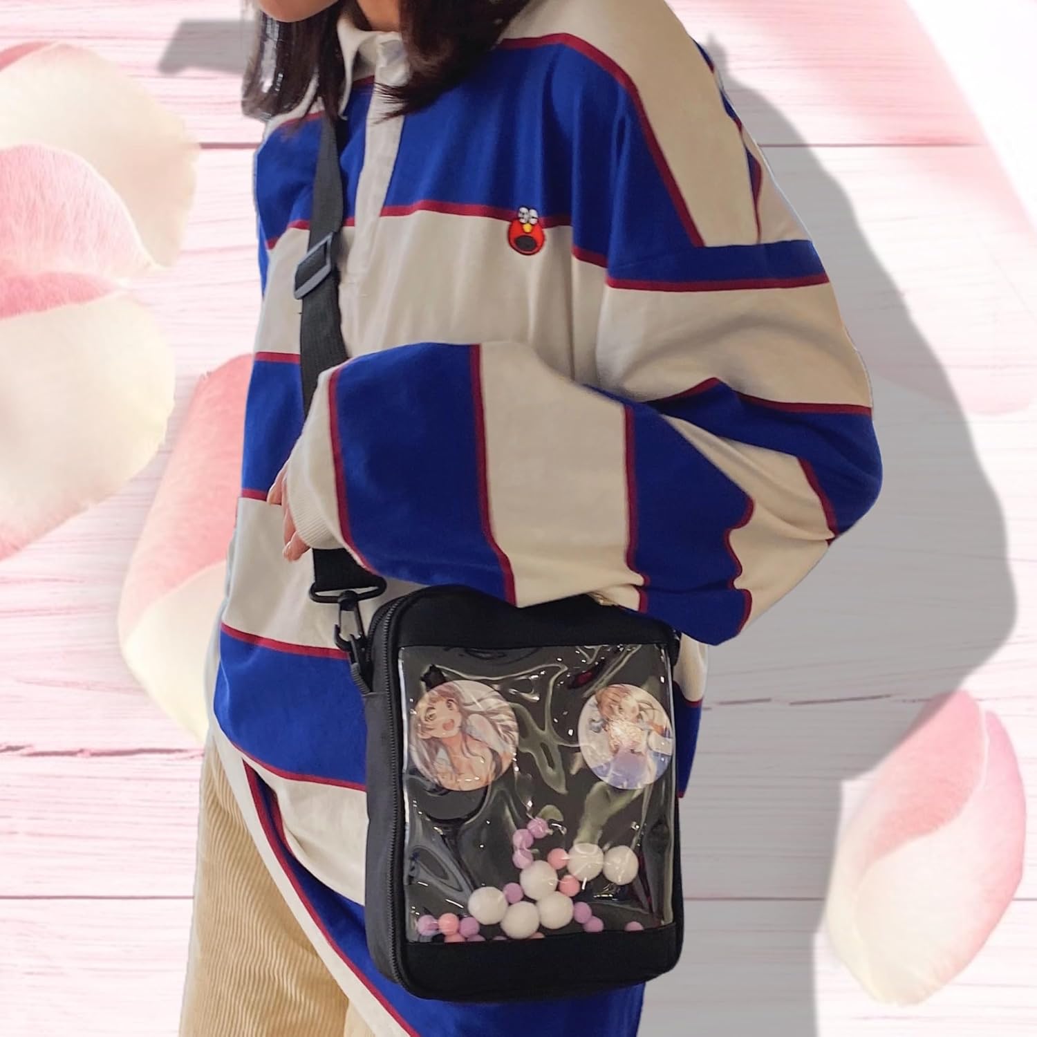 Ita Bag Crossbody DIY Anime Pin Display Crossbody Bag Cell Phone Transparent Pin Purse for Girls and Boys - Image 6