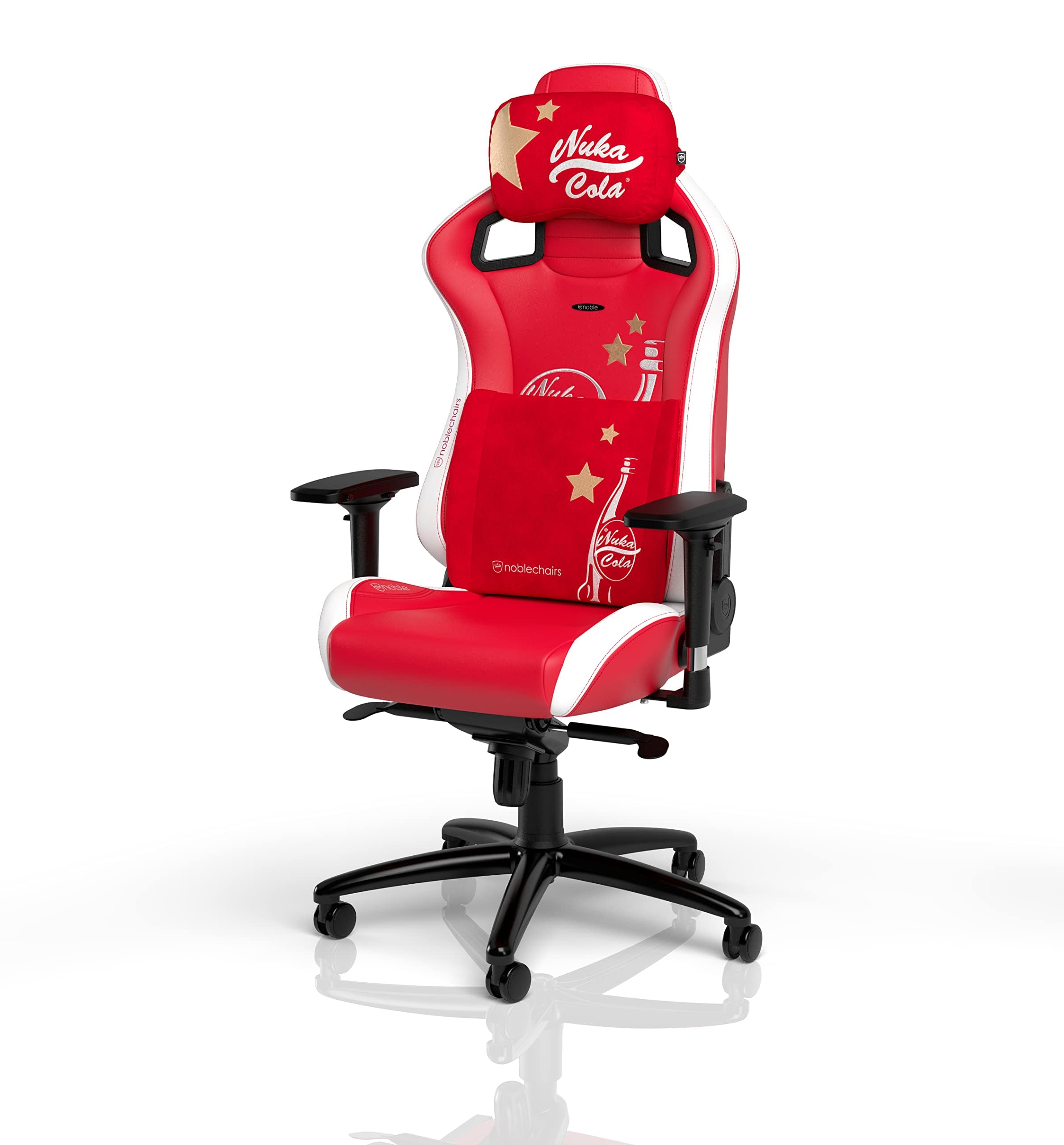 Noblechairs Memory Foam Cushion Set Nuka-Cola Edition, Juego de Cojines para Silla Gaming, Cojín Ergonómico para Silla, Cojín para Silla con Soporte Lumbar