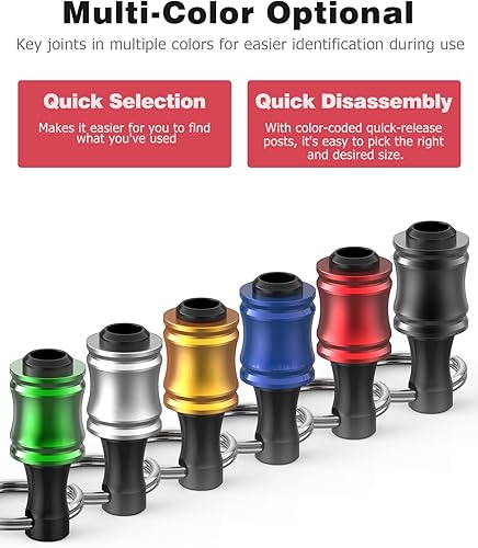 Vista 4 de Soporte para brocas, llavero de soporte de broca de 1/4 pulgadas para destornillador de impacto empujar para desbloquear cambios rápidos magnéticos