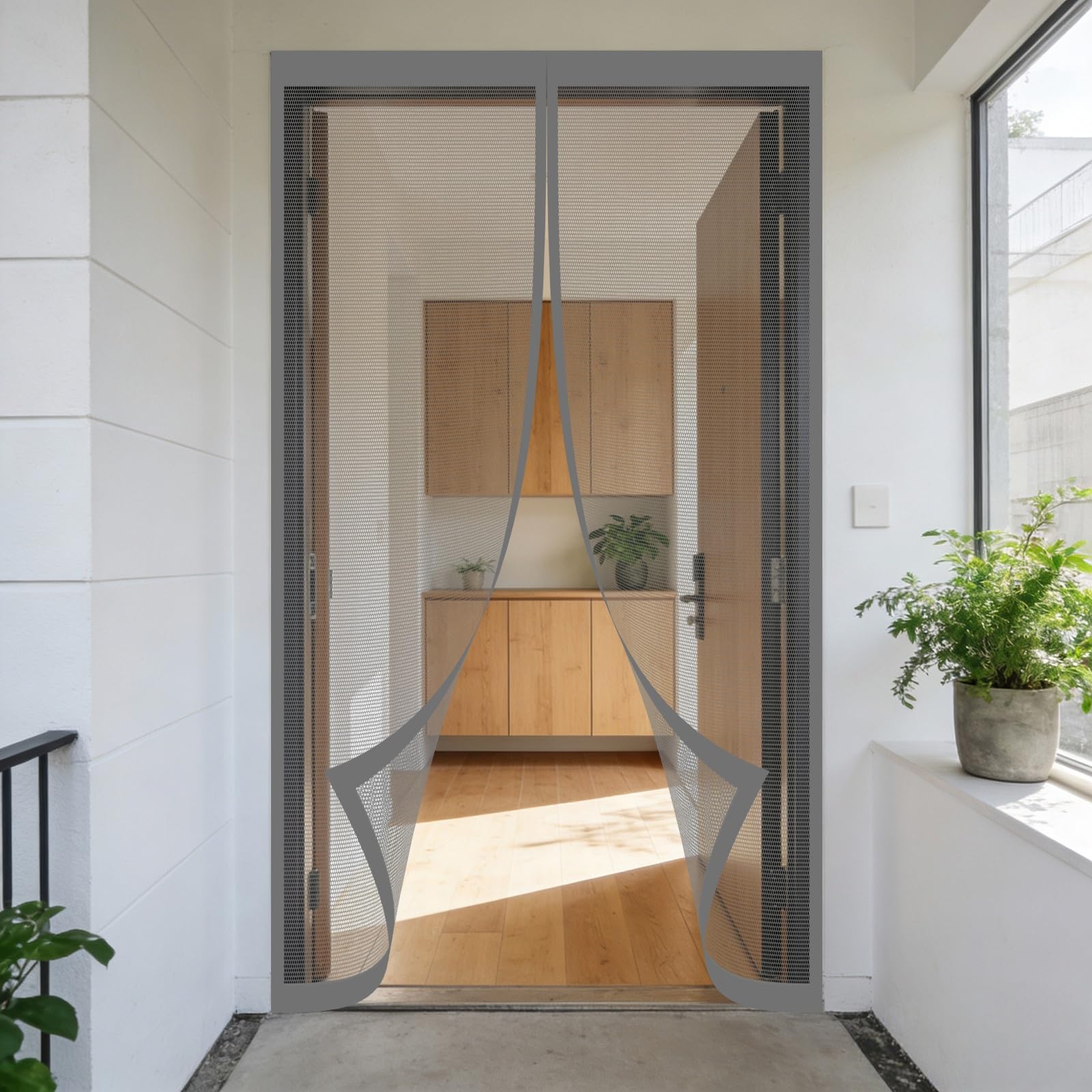 Moustiquaire Porte 290 x 300 cm Rideau Anti Mouche Magnétique sans Perçage