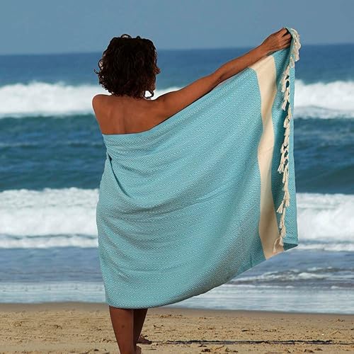 Miniatura 5 de Clotho Paquete de 4 toallas turcas de baño, 100% algodón, 38 x 64 pulgadas, juego de 4 toallas turcas de gran tamaño, toallas turcas de secado rápido