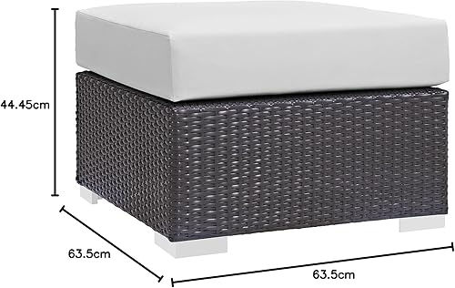 Vista 242 de Modway EEI-1911-EXP-ORA Convene - Muebles otomanos cuadrados de tela para patio, muebles de exterior, color naranja espresso Espresso Naranja