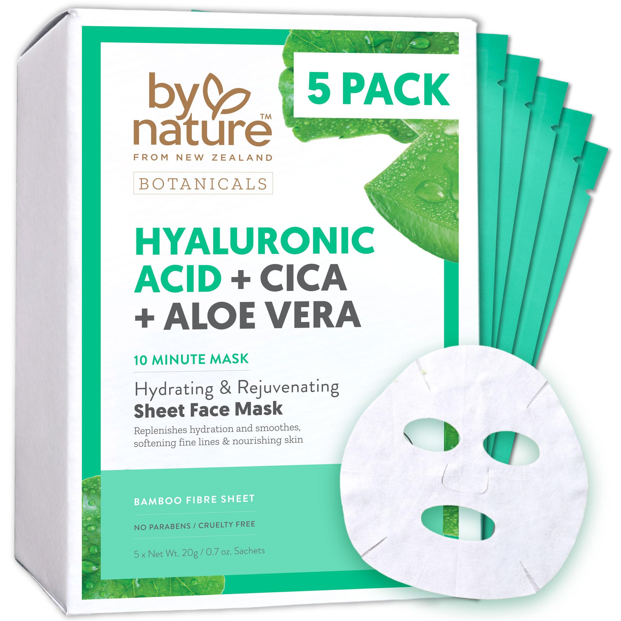Amazon.com: By Nature Mascarilla facial con ácido hialurónico