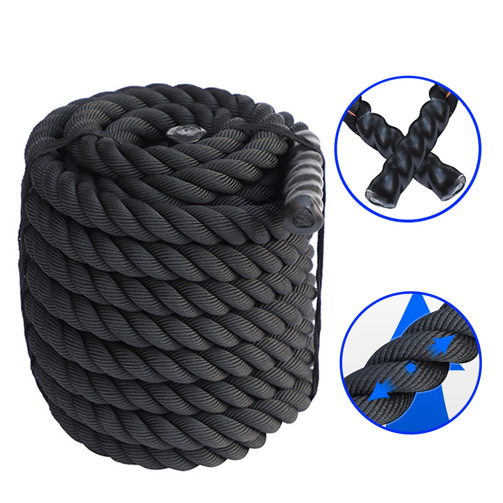 Corde à sauter lestée avec poignée antidérapante pour entraînement musculaire, équipement de fitness