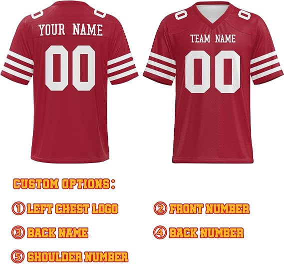 Custom Football Jersey - Personalized Name & Number
