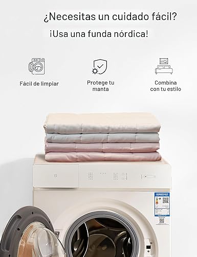 Miniatura 4 de Weighted Idea Manta con peso para adultos (gris oscuro, 48x72 pulgadas, 15 libras) Manta pesada transpirable y enfriadora con cuentas de vidrio