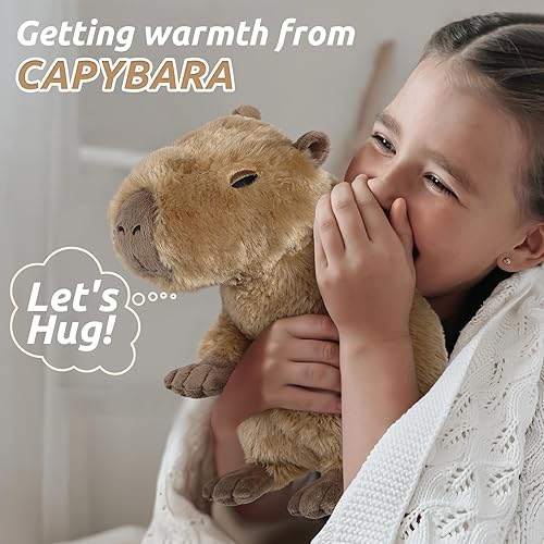 Miniatura 2 de Capybara - Animales de peluche para microondas, adorable peluche mullido de Capybara para mayor comodidad, juguete de aroma a lavanda refrigerable