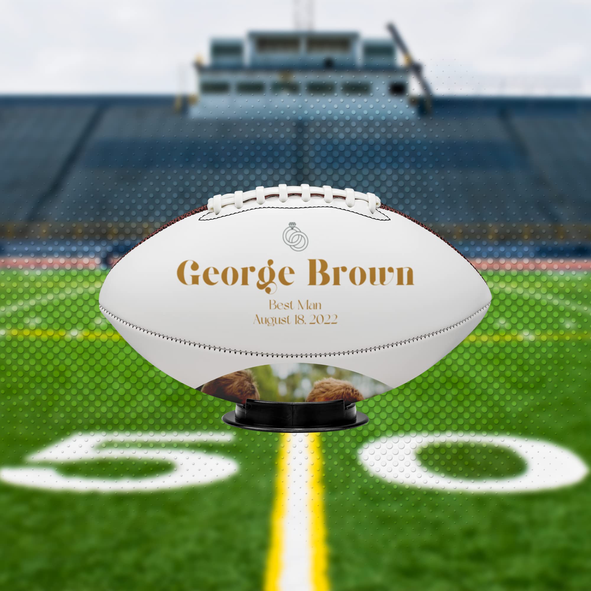 Personalized Football Best Man Wedding Message for Sports Fans Customized College Football Wedding Proposal Game Accessories Custom Sports Ball Fans Groomsmen Picture Accessories from Groom