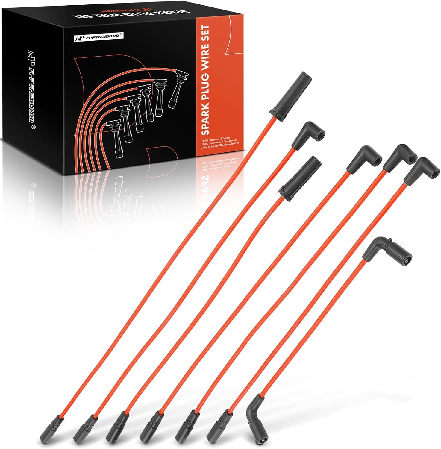 A-Premium Ignition Spark Plug Wires Set of 7 Compatible with Chevrolet Express 1500 2500 2002, Astro 2000-2002 & GMC Savana 1500 2500 2002, Safari 2000-2001, 4.3L, 7mm