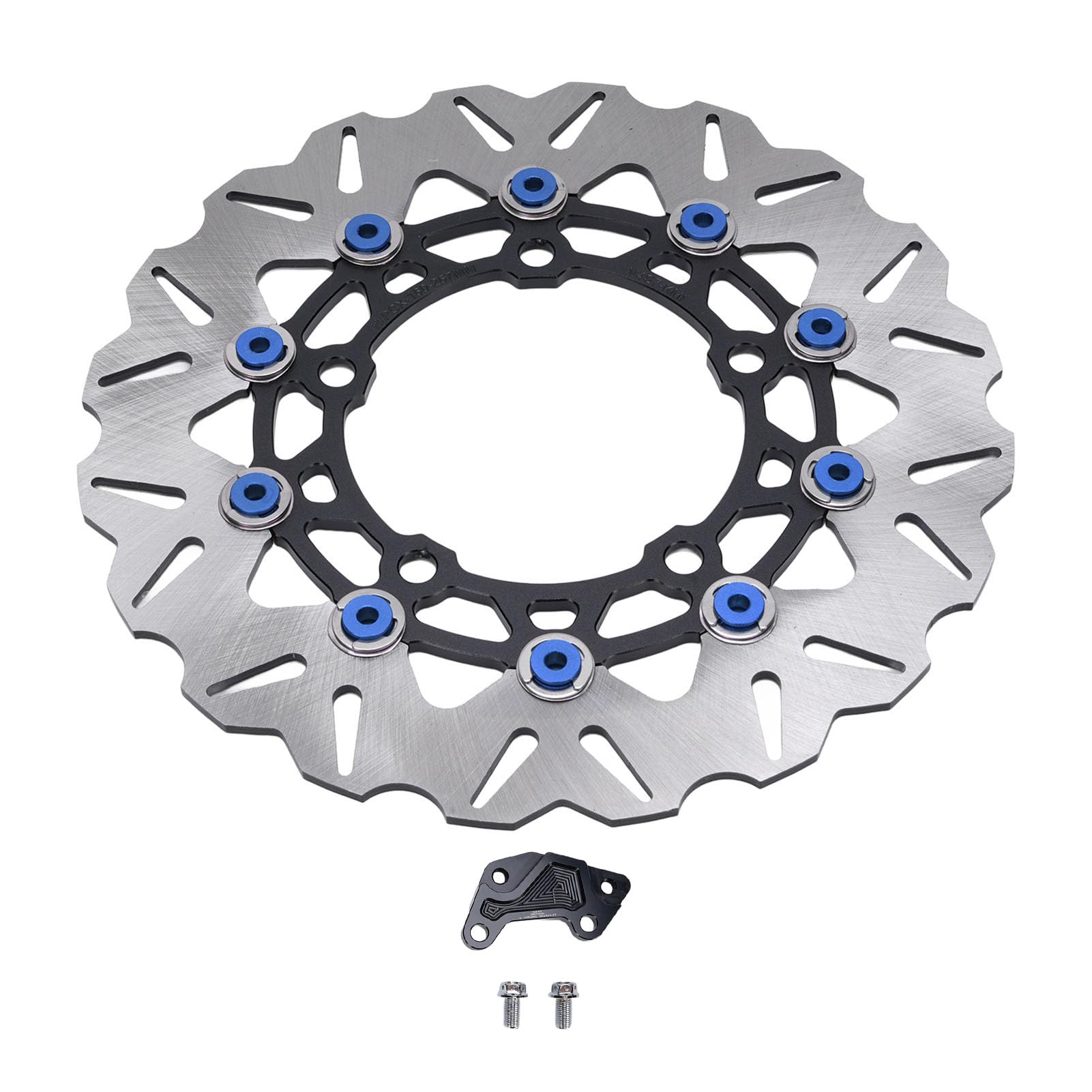 267 mm zestaw wirników do tarczy hamulcowej motocyklowej, zestaw adapterów zacisku hamulcowego ze stali nierdzewnej z skokiem ze stopu aluminium CNC, lekki do NMAX125 NMAX155 AEROX155 NVX155 2013 do