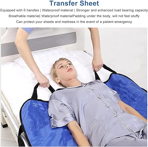 Miniatura 2 de Almohadilla de cama de posicionamiento, 6 asas reforzadas, reutilizable, transpirable, impermeable, hoja de transferencia reutilizable y lavable