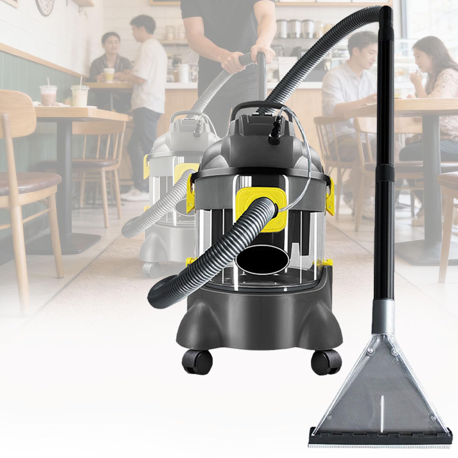 MáQuina Champú para Alfombras 1400w Vertical Y Manual, Limpiador Profundo para Escaleras, Moquetas, TapiceríAs E Interiores De VehíCulos, con Gran SuccióN