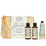 Panier des Sens - Travel Pouch Orange Blossom Gift Set - Shower Gel 3.3 fl oz + Body Lotion 3.3 fl oz + Hand Cream 1 fl oz - 97% Natural Ingredients - Made in France, Vegan Friendly Body Care