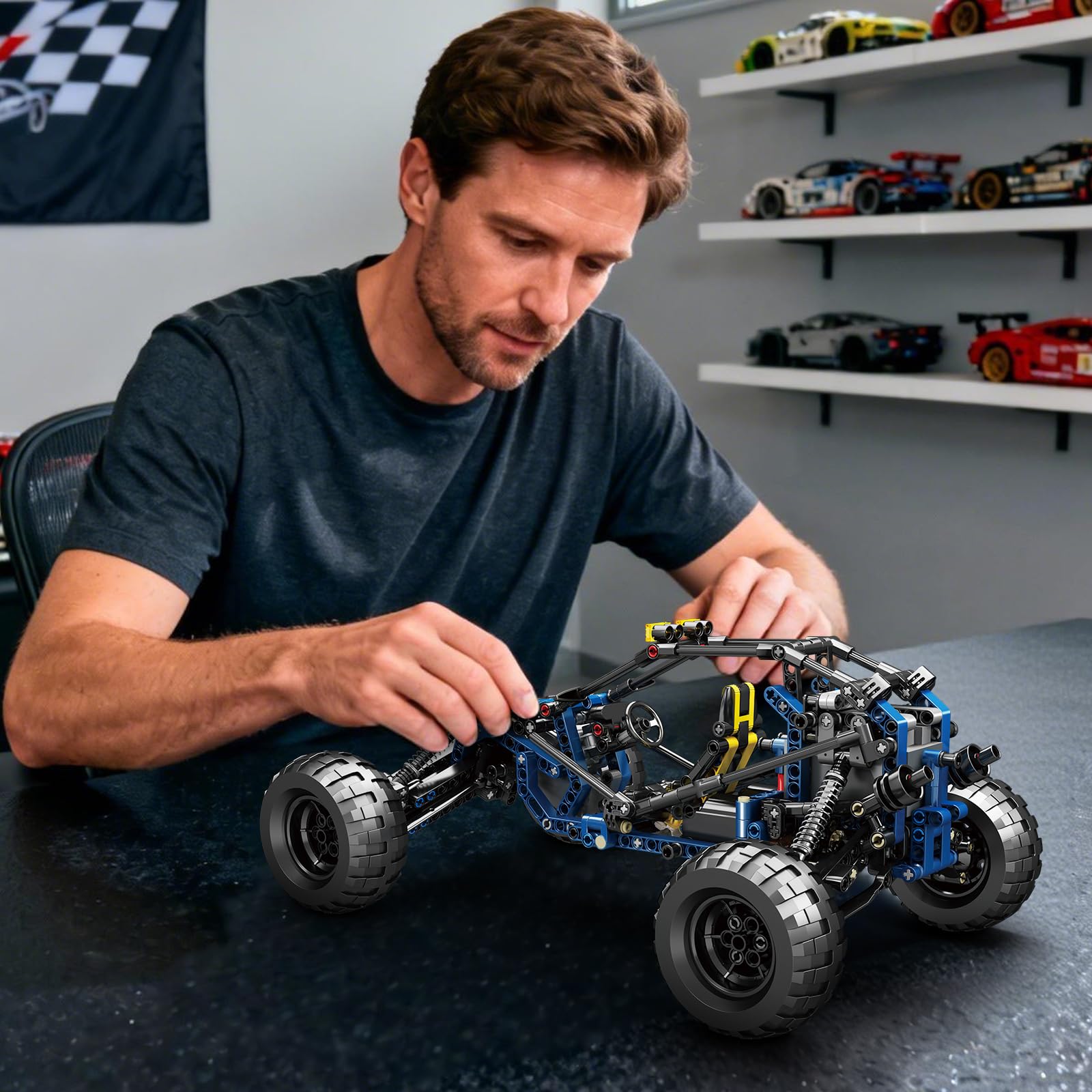 Mould King 18018 Technik Geländewagen, APP Ferngesteuertes Off-Road Buggy mit Motoren, RC Fahrzeug Spielzeugauto für Kinder (532 Teile)