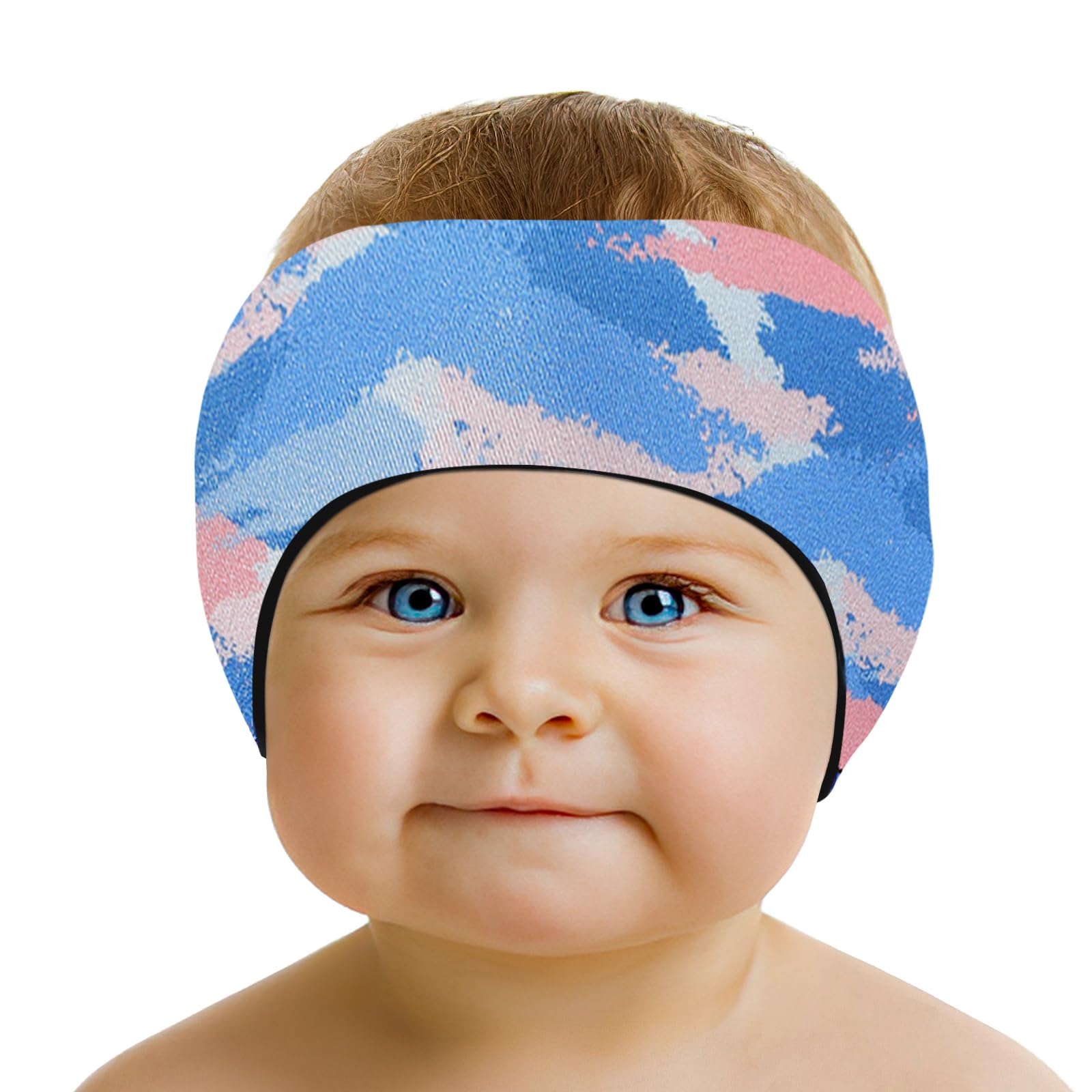 HeySplash Swimming Headband, Swimming Earplugs Ear Band Swimmer EarProtection Kids Ear Plugs, Neoprene EarGuard and Hair Guard for Kids Toddlers, Hold Earplugs in, S, Tie-dye Blue โ image 1