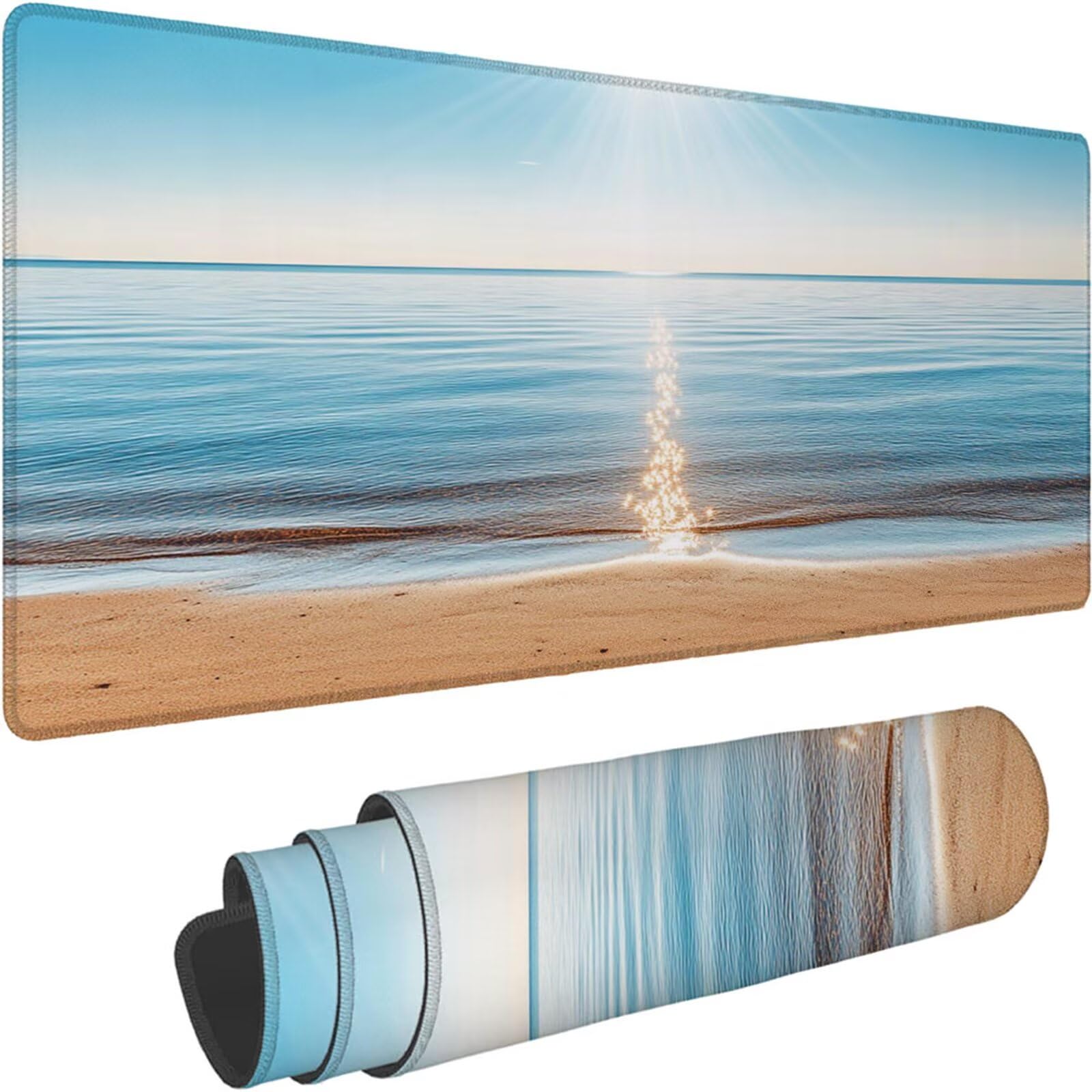 Gamingowa podkładka pod mysz 1200 x 600 x 3 mm, XXL, wodoszczelna, odporna na ścieranie, z przyszytymi krawędziami, niebieska, podkładka na biurko, poprawia prędkość i precyzję, pod laptopa, komputer