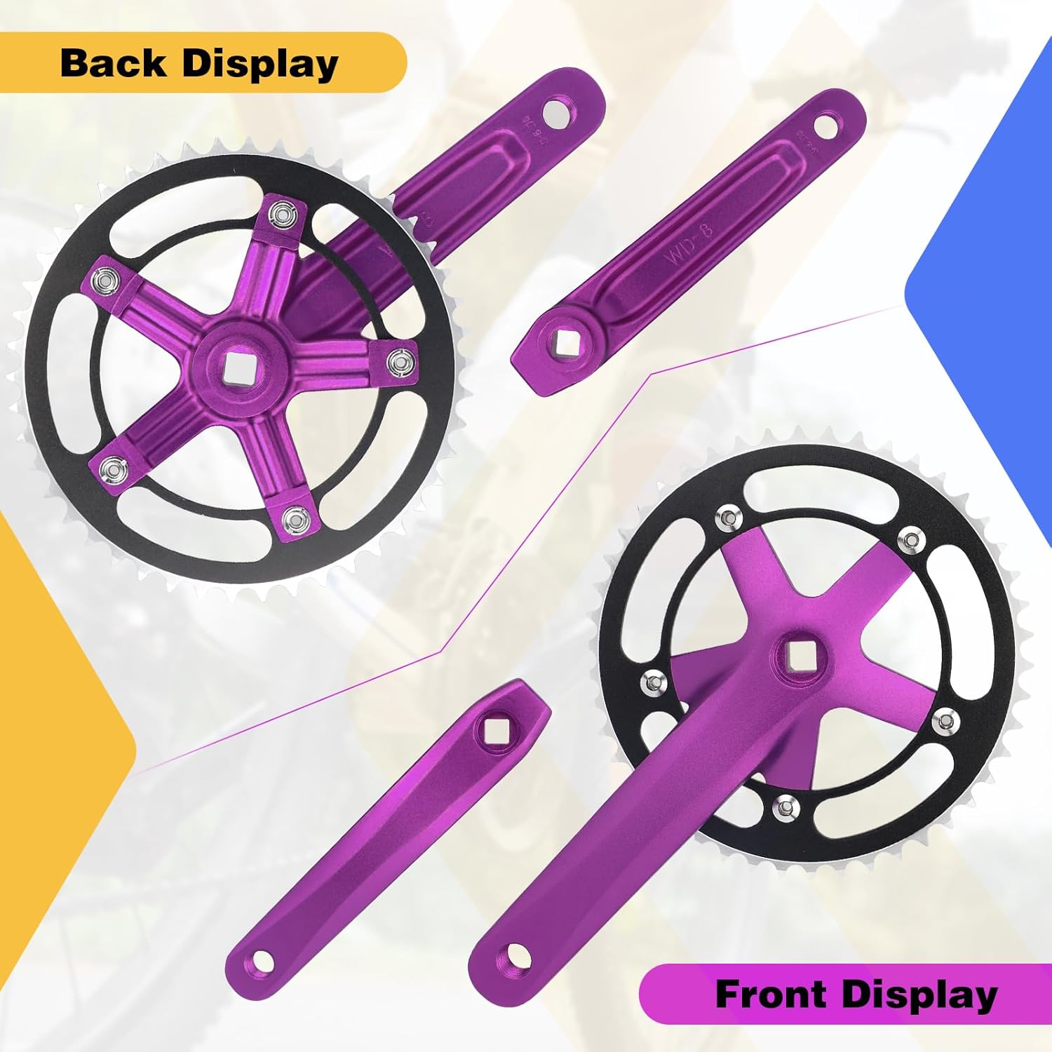 ZUKKA Bicycle Crankset 46T Single Speed 170mm Crank Arms Square Taper 115 BCD Crankset for Mountain Road Bike Folding Bike Square Transmission